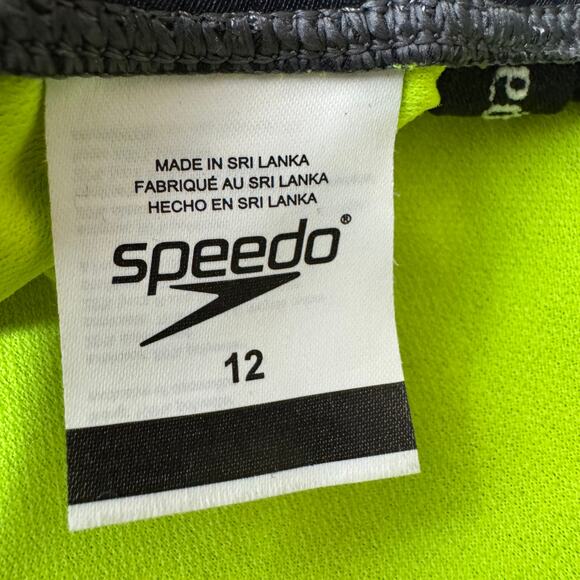 Speedo-high leg cut PowerFlex Eco Quantum Splice One Piece Swimsuit Size 12 NWT - Picture 8 of 8
